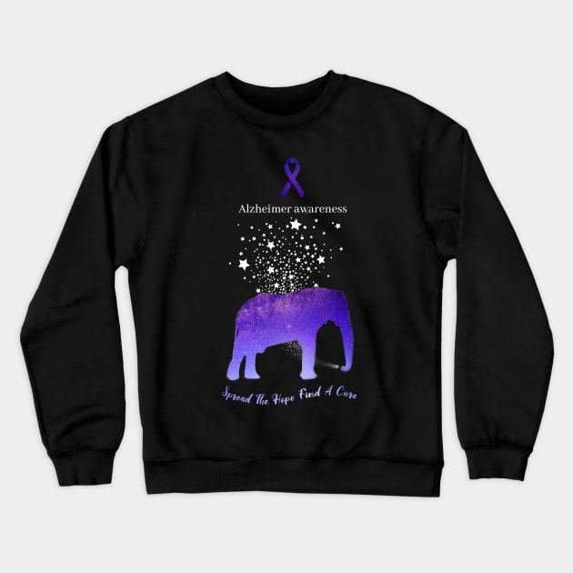 Alzheimer Awareness Spread The Hope Find A Cure Gift Crewneck Sweatshirt by thuylinh8